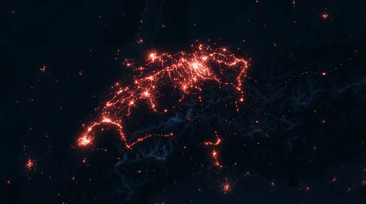 Svizzera di notte - 2,4 milioni di punti dati